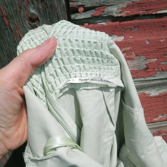 Here Comes The Sun Pastel Pistachio Cottagecore Milk Maid Dress Small UO - Picture 6 of 9